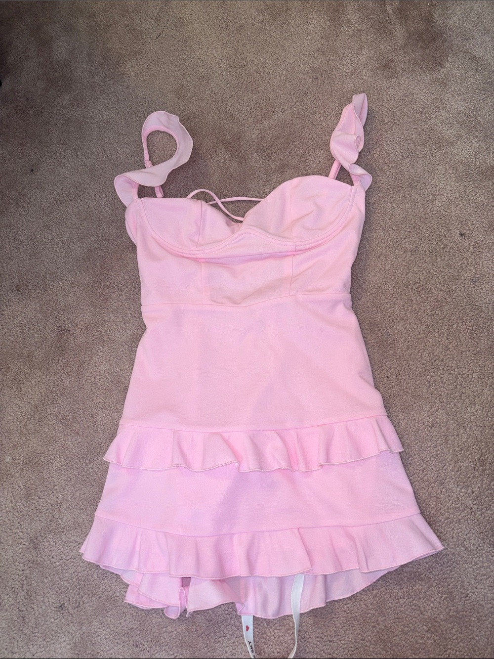 Lucy in the Sky Pink Ruffle Swimdress